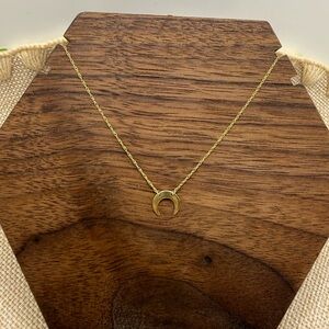 Price firm is Real Gold 14k Crescent Moon Necklace